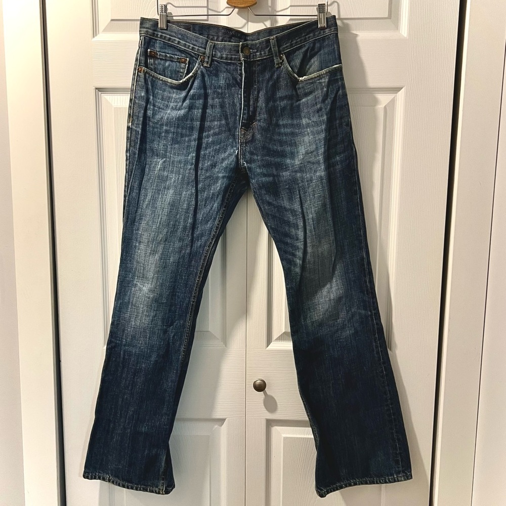 Banana Republic Dark Blue, whiskered Bootcut Jeans W33/L32
